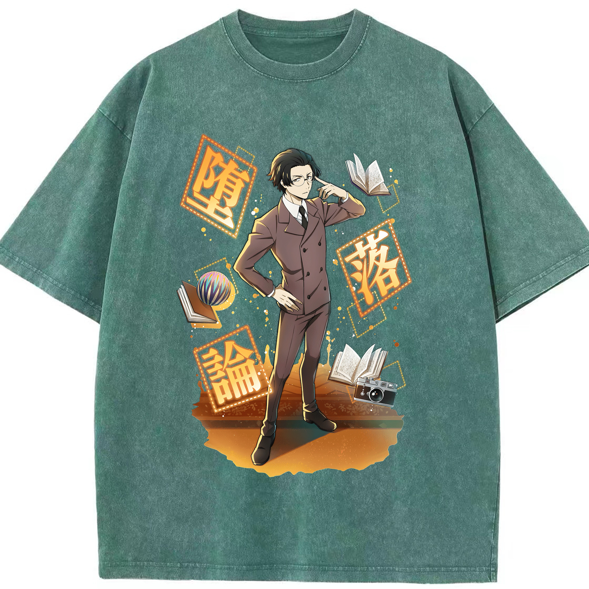 （画像用） 文豪ストレイドッグス Bungo Stray Dogs 綿100% ヴィンテージ風 半袖Tシャツ（フロントプリント）